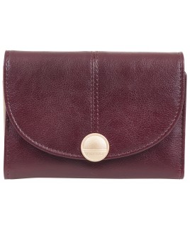 Lorenz RFID Shiny Leather Grain PU Medium Flapover Purse Wallet with Inner Zip Round Section